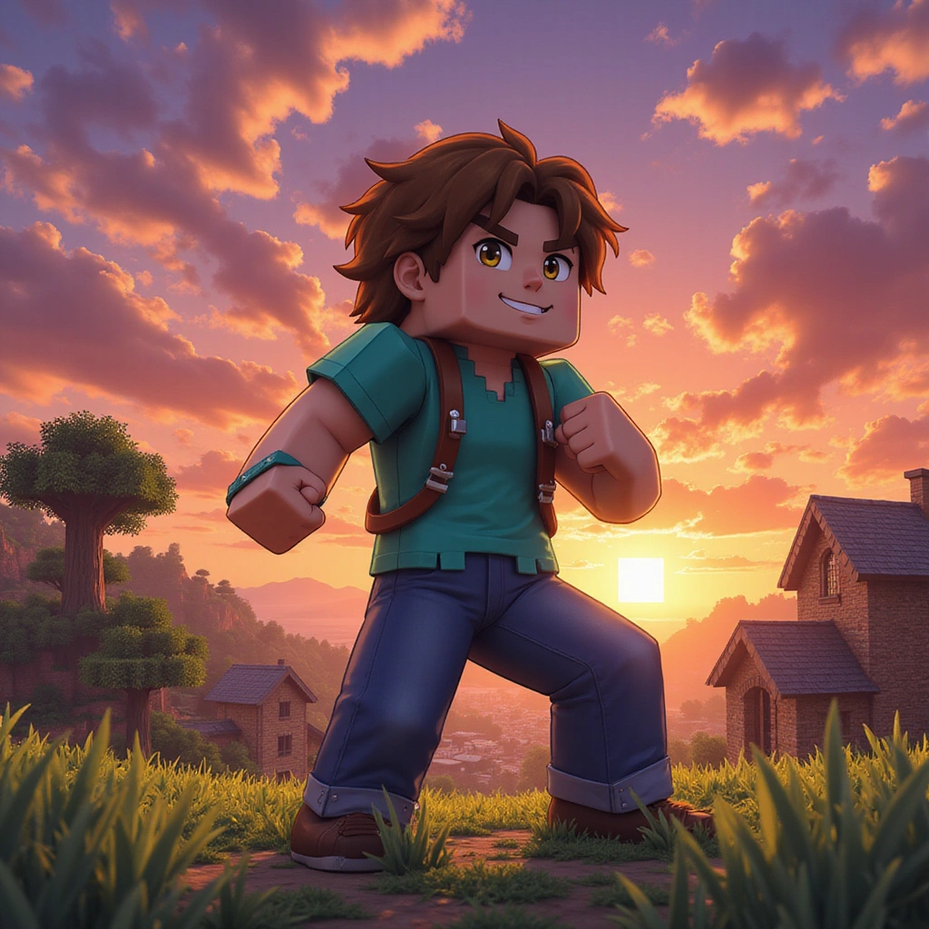 Style: Anime-style Minecraft