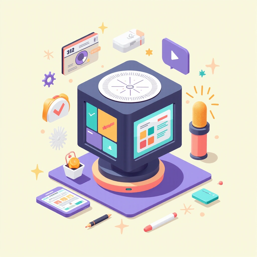 Style: Stylized isometric illustration