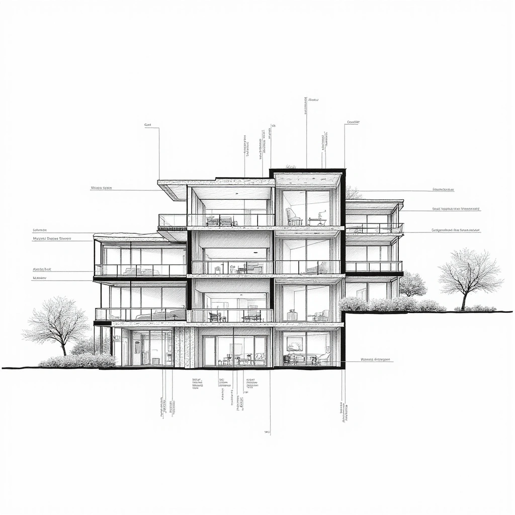 Style: Detailed line drawing style